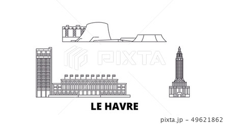 France, Le Havre line travel skyline set. France, Le Havre outline city vector illustration, symbol 49621862