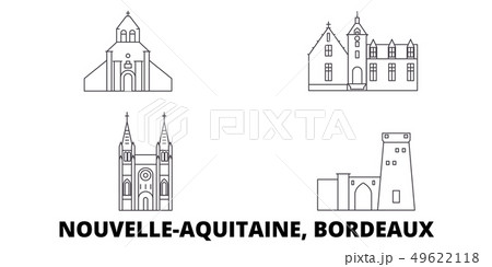 France, Bordeaux line travel skyline set. France, Bordeaux outline city vector illustration, symbol 49622118