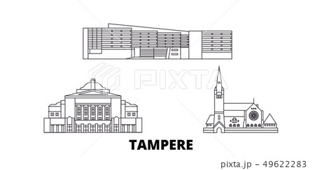 Finland, Tampere line travel skyline set. Finland, Tampere outline city vector illustration, symbol 49622283