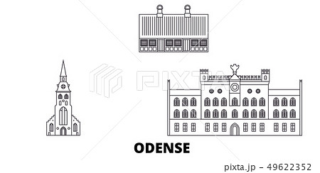 Denmark, Odense line travel skyline set. Denmark, Odense outline city vector illustration, symbol 49622352