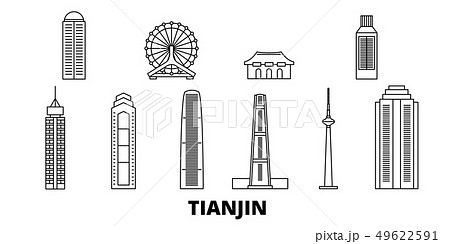 China, Tianjin line travel skyline set. China, Tianjin outline city vector illustration, symbol China, Tianjin line travel skyline set. China, Tianjin outline city vector illustration, symbol 49622591