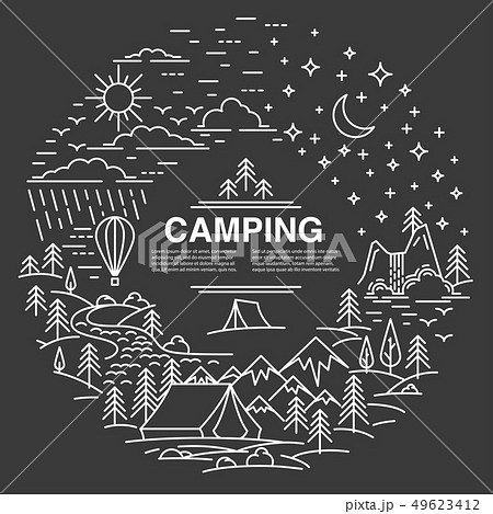 Flat line style travel banner 49623412