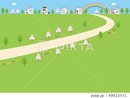 背景素材-家ある風景 背景素材-家ある風景 49623551