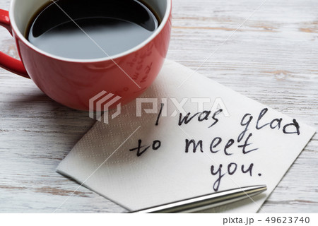 Romantic message written on napkin 49623740
