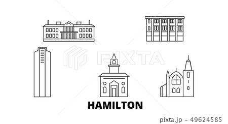Canada, Hamilton line travel skyline set. Canada, Hamilton outline city vector illustration, symbol 49624585