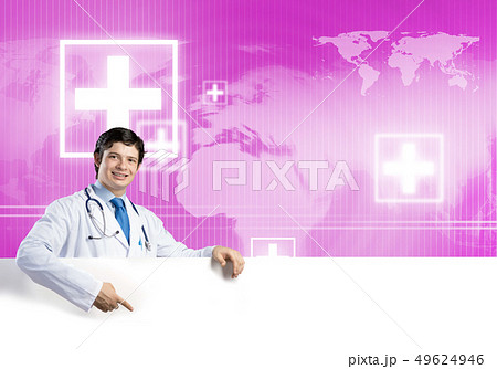 Doctor with banner Doctor with banner 49624946