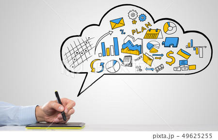 Man sketching business ideas Man sketching business ideas 49625255