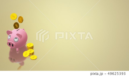 Piggy bank coin 3d rendering for money content 49625393