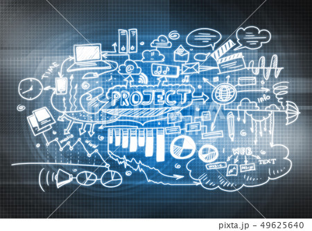 Business backdrop with sketches 49625640