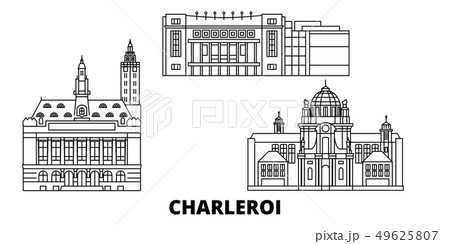 Belgium, Charleroi line travel skyline set. Belgium, Charleroi outline city vector illustration 49625807