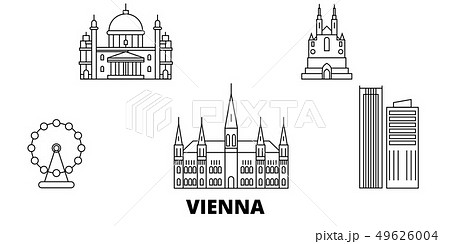 Austria, Vienna City line travel skyline set. Austria, Vienna City outline city vector illustration 49626004