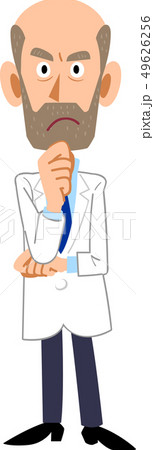 考える白衣の男性 髭 考える白衣の男性 髭 49626256