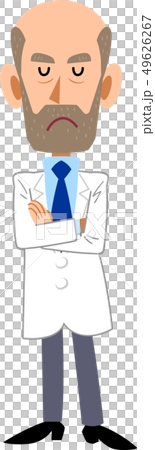 Male in white coat with arms folded Male in white coat with arms folded 49626267