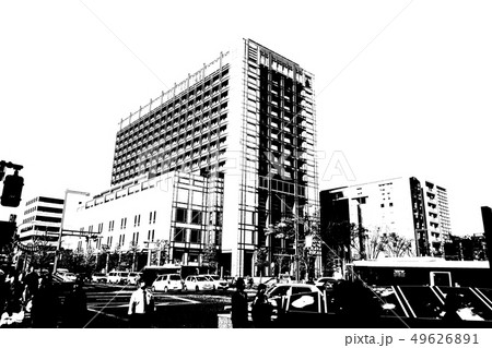 スクリーントーン 自然風景 モノクロのイラスト素材