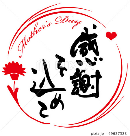 筆文字 Calligraphy 感謝を込めて カーネーション Nのイラスト素材