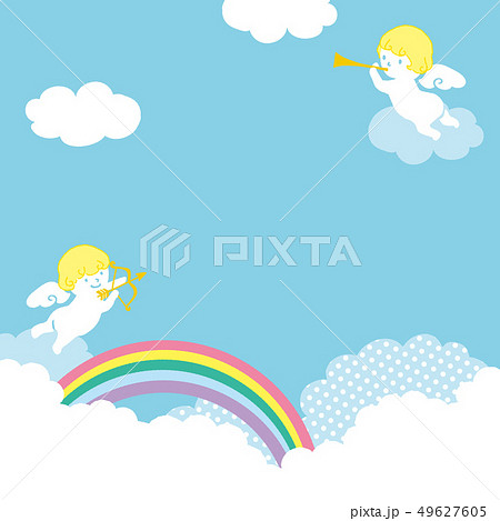 天使と空 背景イラストのイラスト素材 49627605 Pixta