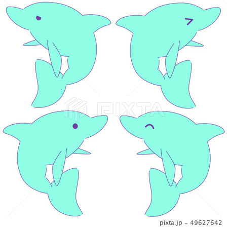 イルカまとめ ブルー のイラスト素材