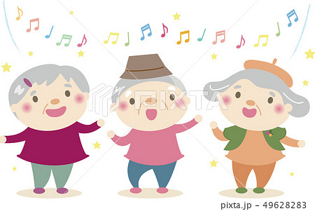 シニア 高齢者6 楽しく歌おう のイラスト素材 4962