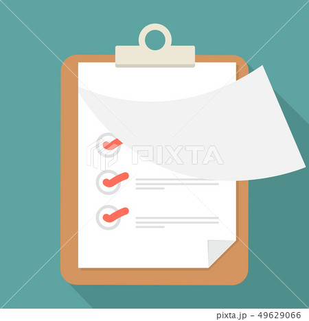 open paper clipboard and checklist with long open paper clipboard and checklist with long 49629066