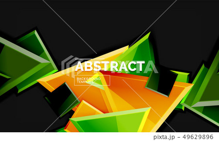 Glossy mosaic style geometric shapes - squares and 49629896