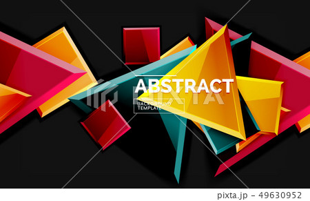 Glossy mosaic style geometric shapes - squares and 49630952