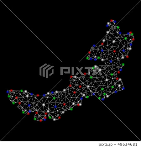 Bright Mesh Carcass Inner Mongolia Map with Flare Spots 49634681
