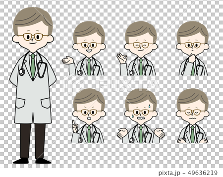 医者-男性-表情セット 49636219