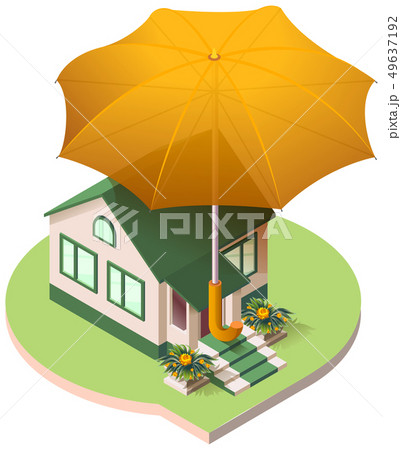 Private house cottage under an umbrella real 49637192