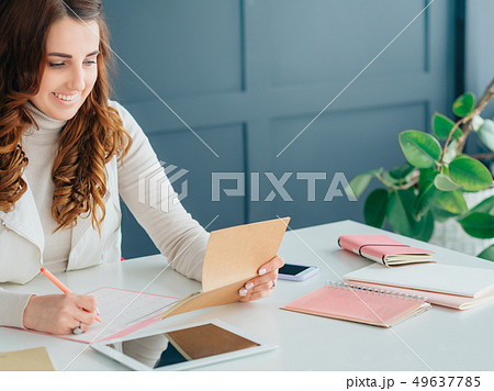 social network business marketing smm woman tablet 49637785