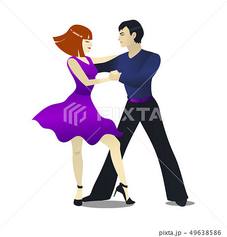 Mambo Dancing Couple in Cartoon Style 49638586