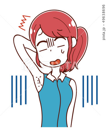 ワキのムダ毛を気にする女性のイラスト素材 ワキのムダ毛を気にする女性のイラスト素材 49638696