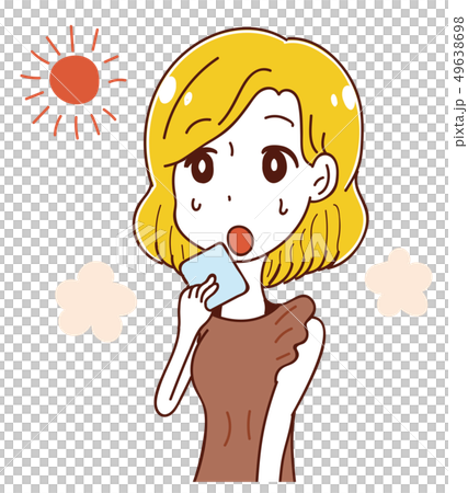 汗っかきの女性のイラスト素材のイラスト素材