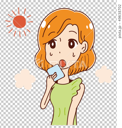 汗っかきの女性のイラスト素材のイラスト素材