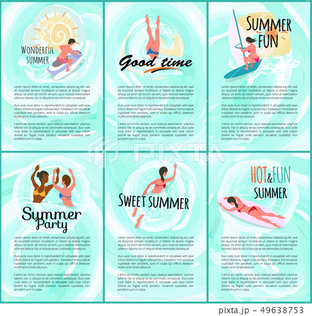 Summer Time Fun Relax People By Seaside Vacation 49638753