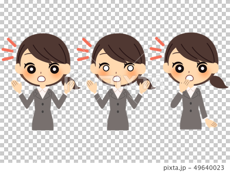 社会人 女性 驚きのイラスト素材