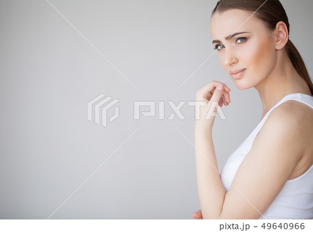 Beautiful Woman Body Feeling Pain In Shoulders. Arms Pain Beautiful Woman Body Feeling Pain In Shoulders. Arms Pain 49640966