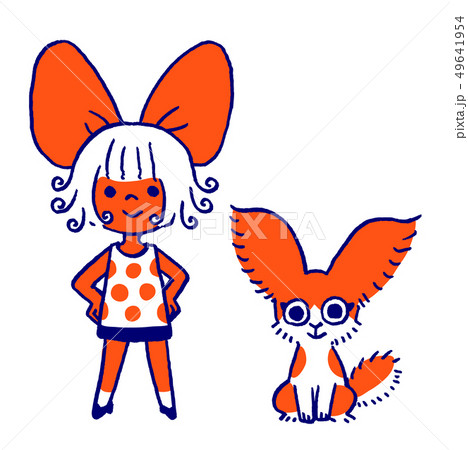 犬と女の子のカット 49641954