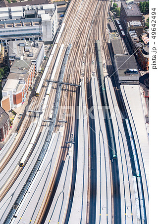 Aerial Train station englandの写真素材 [49642494] - PIXTA