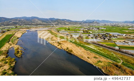 新緑の筑後川　空撮 49642737