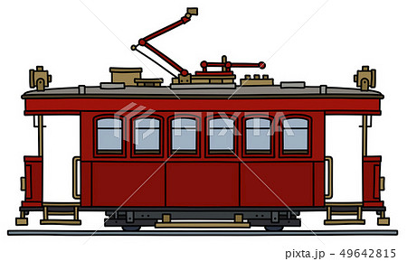 The vintage red tramway 49642815