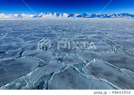 White snowy mountain, blue glacier Svalbard White snowy mountain, blue glacier Svalbard 49642950