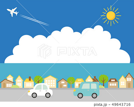 夏の街並み ドライブのイラスト素材