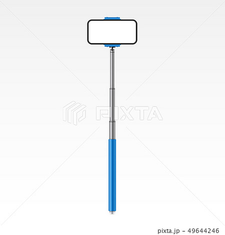 Creative illustration of monopod selfie stick with 49644246