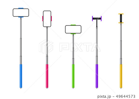 Creative illustration of monopod selfie stick with 49644573