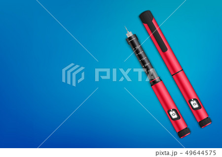 Creative illustration of insuline pens equipment 49644575