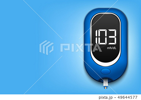 Creative illustration of blood glucose meter level 49644577