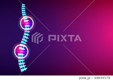 Creative illustration of spine x-ray, pain neck, 49644578