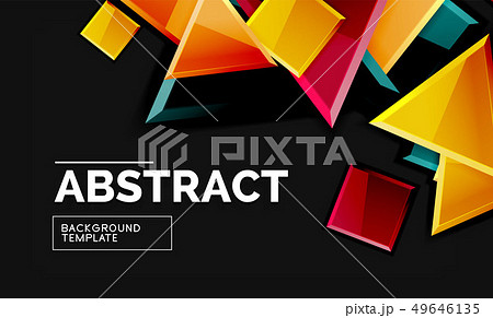 Glossy mosaic style geometric shapes - squares and Glossy mosaic style geometric shapes - squares and 49646135