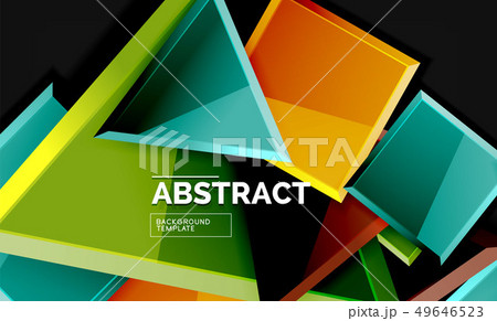 Glossy mosaic style geometric shapes - squares and 49646523