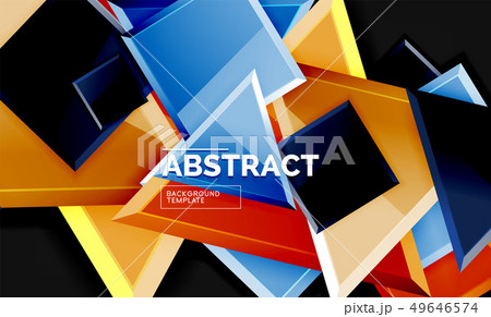 Glossy mosaic style geometric shapes - squares and Glossy mosaic style geometric shapes - squares and 49646574